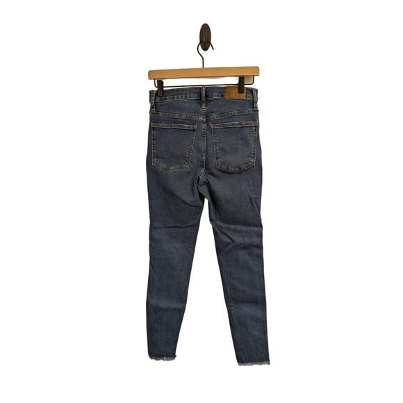 Madewell 10" High-Rise Skinny Jeans Button Fly Raw Hem Mackey Dark Wash 27 - Picture 9 of 11